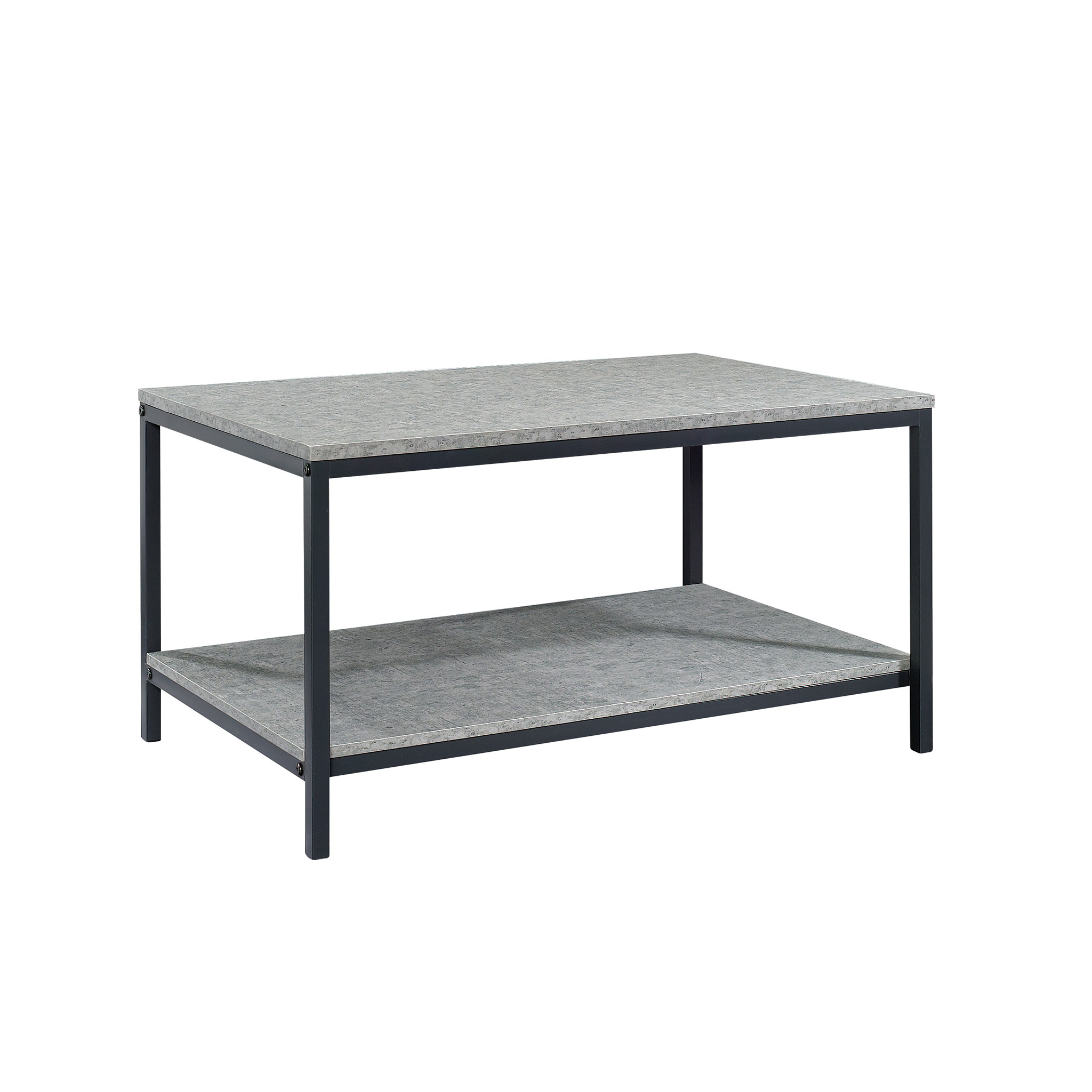 Sauder Curiod Metal Frame Coffee Table, Faux Concrete Finish