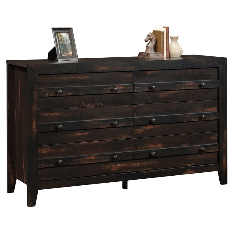 Sauder Dakota Pass 6-Drawer Dresser, Char Pine Finish - Walmart.com