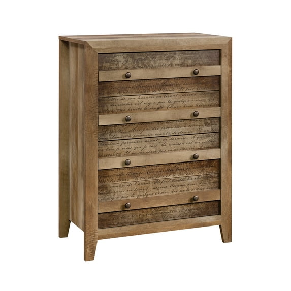 Sauder Dakota Pass Engineered Wood 4-Drawer Bedroom Chest in Craftsman Oak