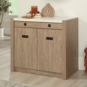 Sauder  Dixon City 33"W Computer Desk Cabinet With Storage, Brushed Oak /Pebble White