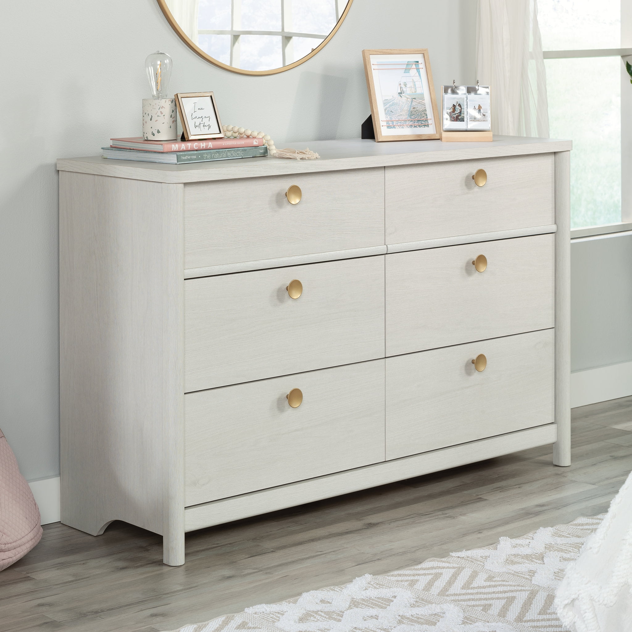 Double Glacier Oak Vertical Dresser with Extra Deep Drawers