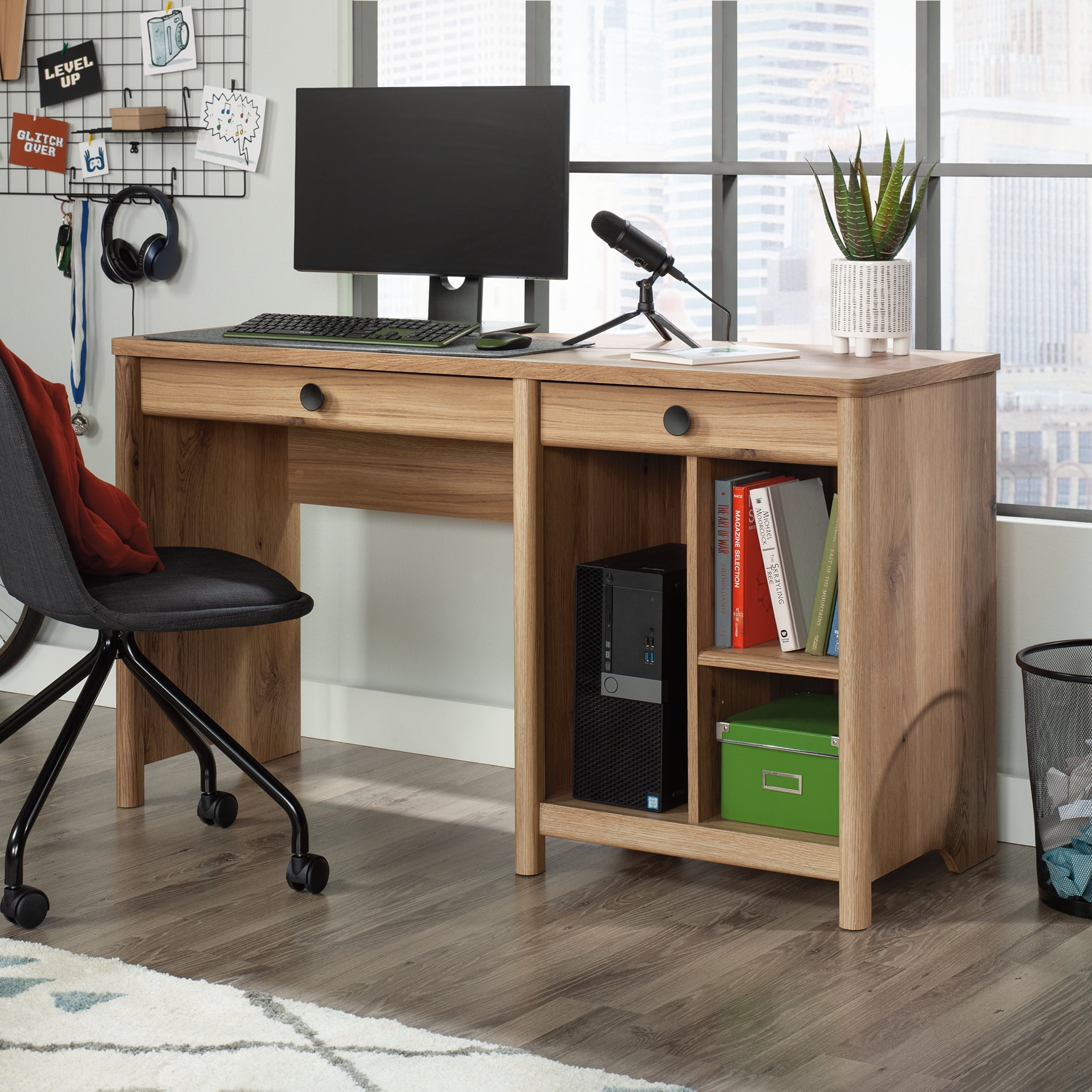 Sauder Dover Edge Home Office Computer Desk Timber Oak Finish Walmart