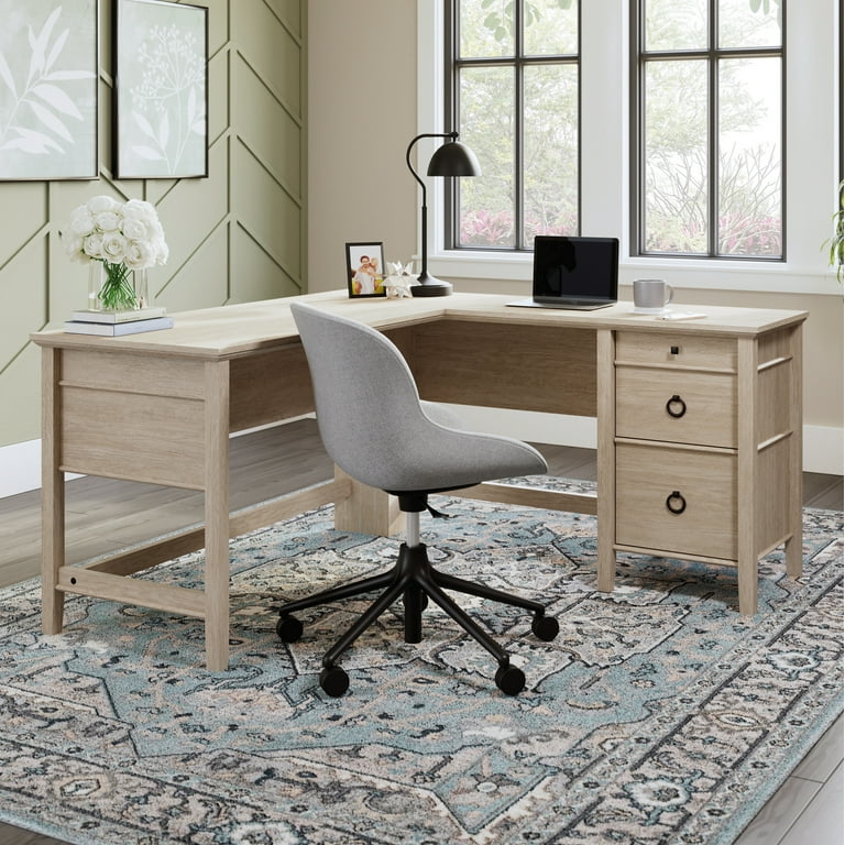 Sauder East Adara L-Shaped Computer Desk, Cascade Oak Finish