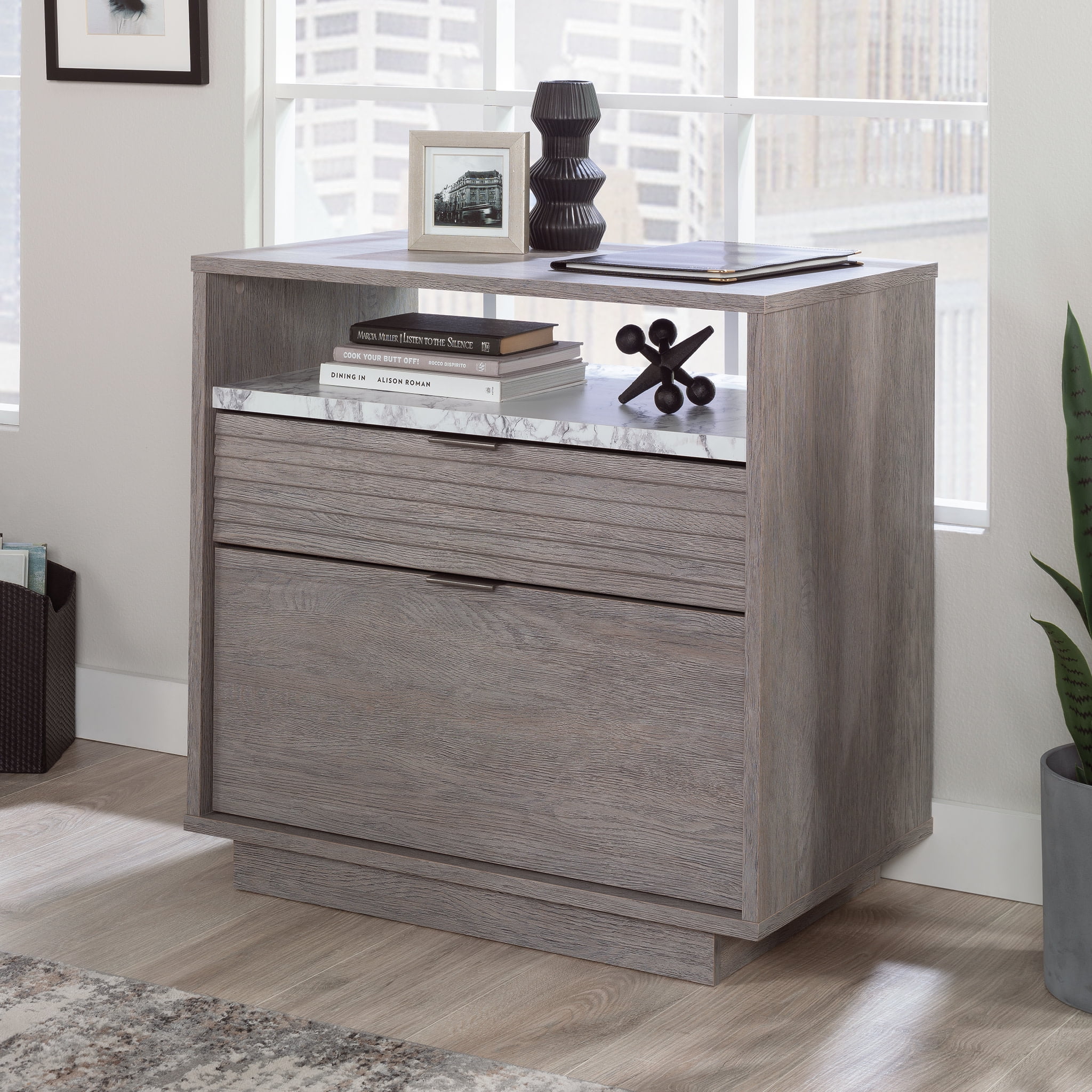 Sauder East Rock 2-Drawer Lateral File Cabinet, Ashen Oak Finish