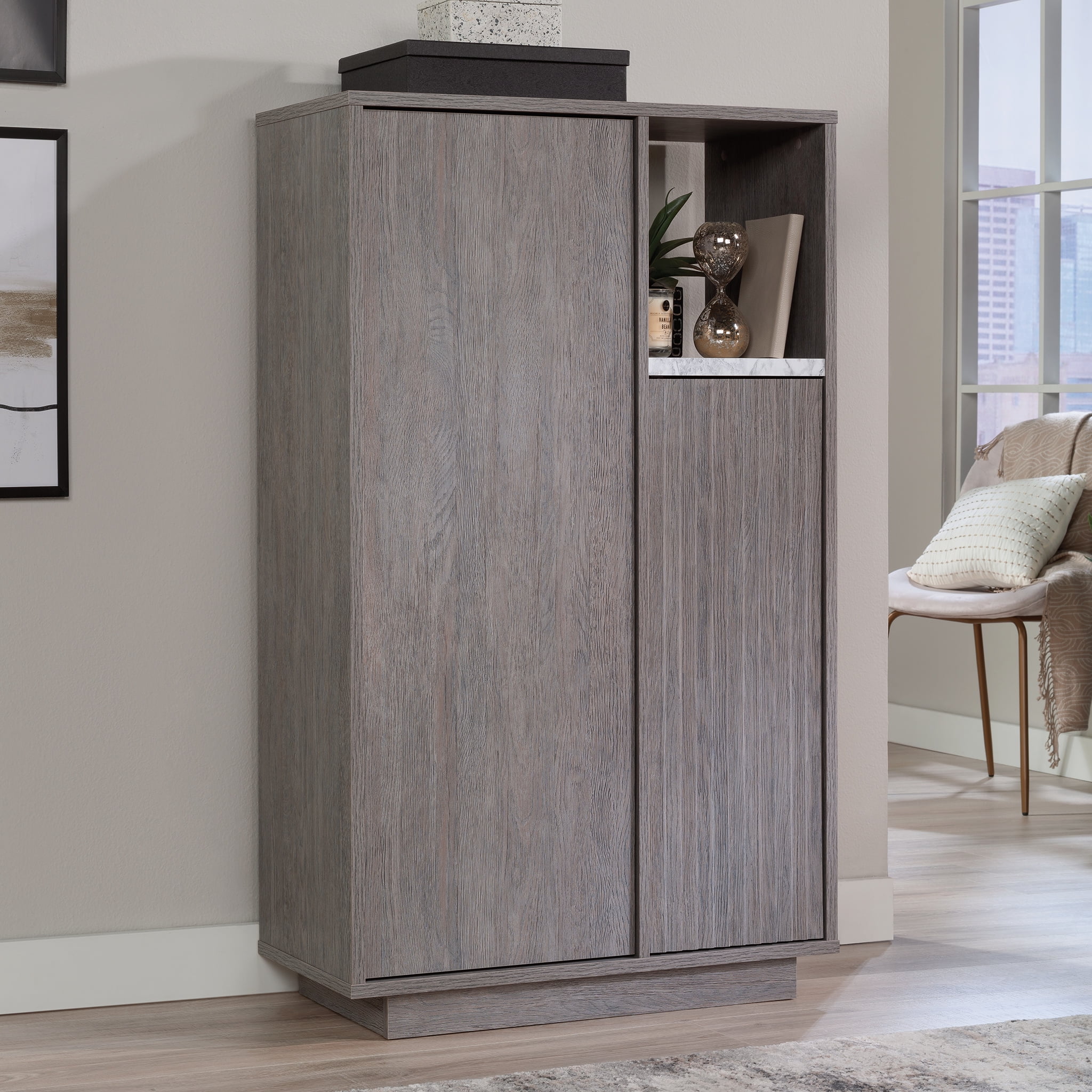 Ashen Oak 51" Storage Cabinet with Adjustable Shelving