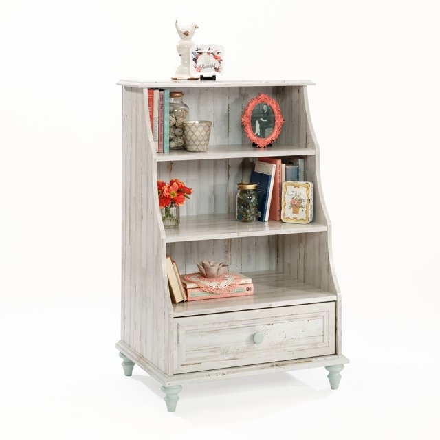 Sauder Eden Rue Accent Bookcase, White Plank Finish
