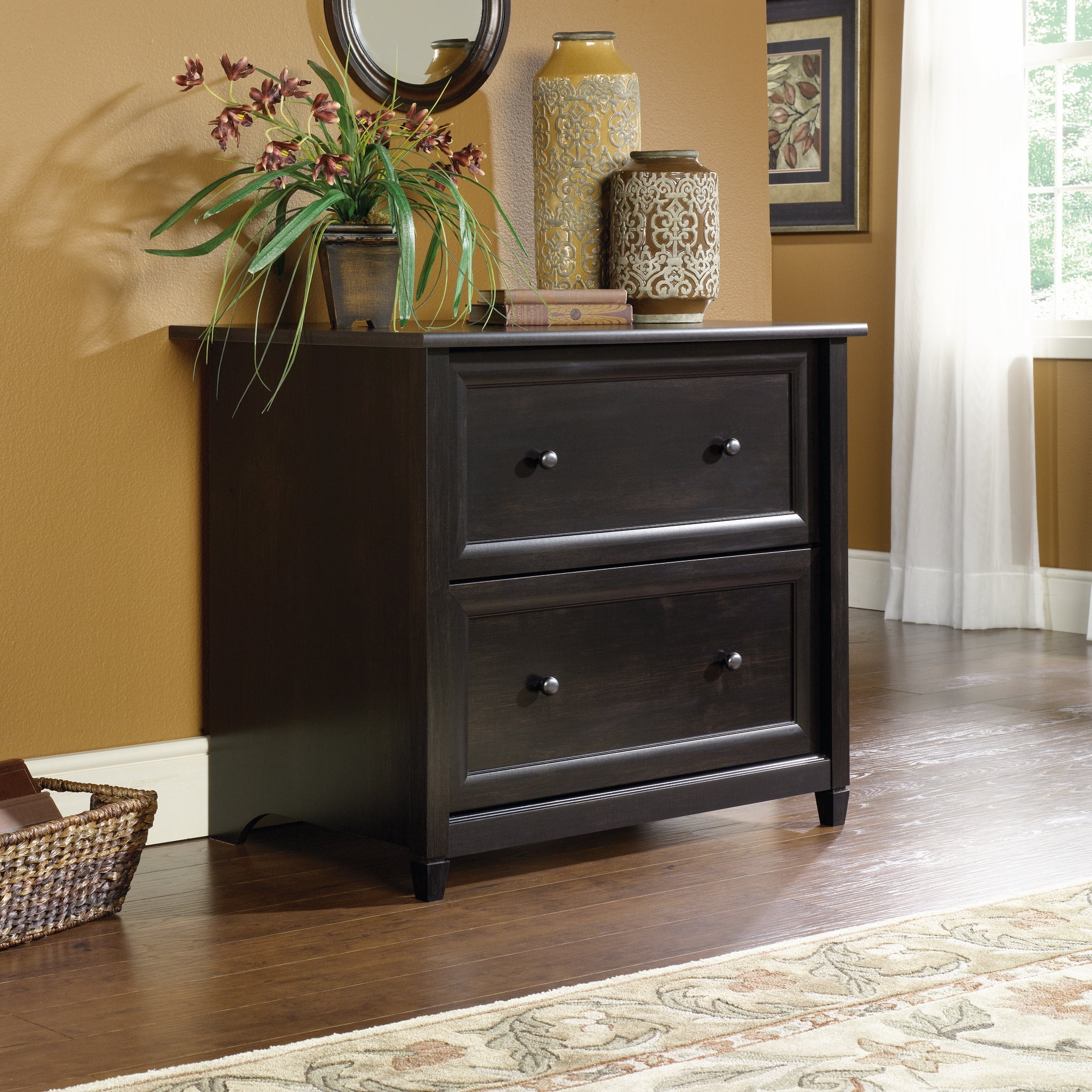 Estate Black 2-Drawer Lateral File Cabinet with Full Extension Slides