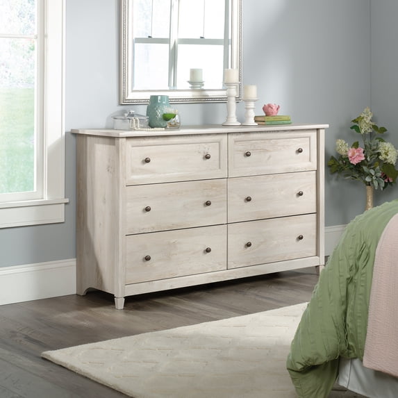 Sauder Edge Water 6 Drawer Dresser, Chalked Chestnut Finish