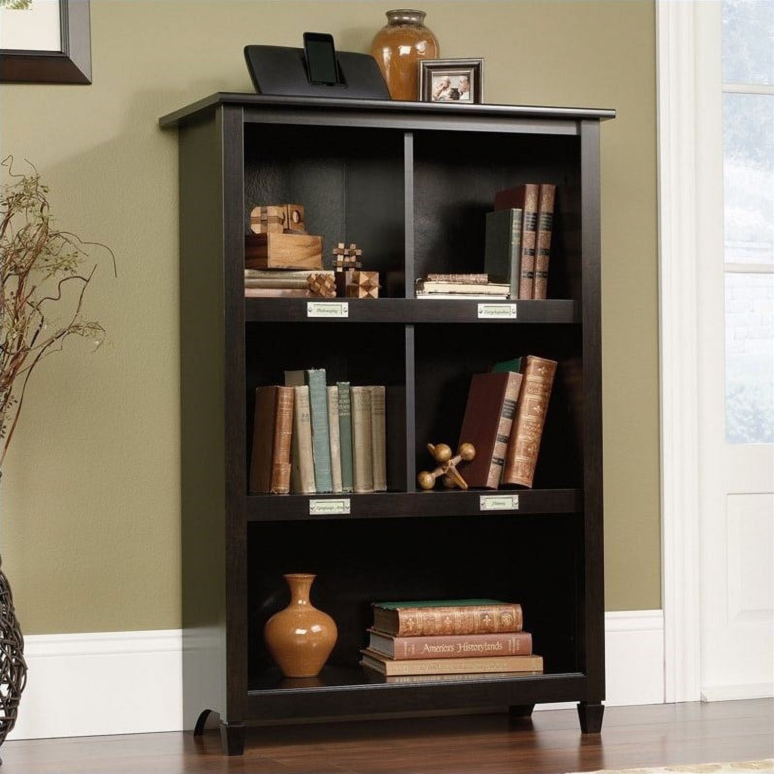 Sauder Edge Water Bookcase in Estate Black