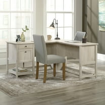Sauder Edge Water L-Shaped Desk, Chalked Chestnut Finish