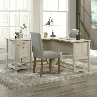 Sauder Edge Water L-Shaped Desk, Chalked Chestnut Finish