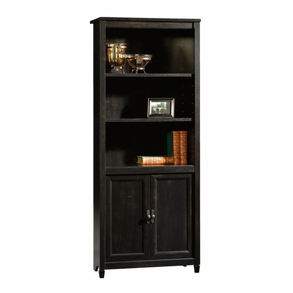 Sauder Edge Water Library Wall Bookcase, Estate Black Finish