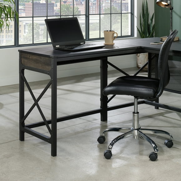 Sauder Foundry Road 36" Desk Return, Carbon Oak Finish