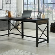 Sauder Foundry Road Engineered Wood/Metal 42" Desk Return in Carbon Oak