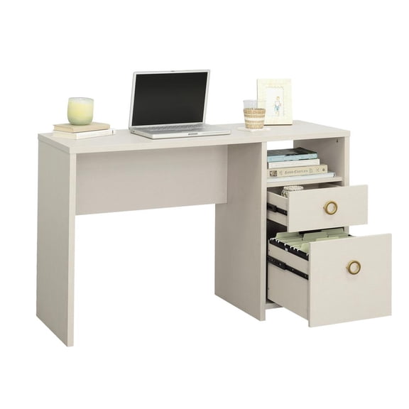Sauder Grand Coast Engineered Wood Desk in Dove Linen/Off White Finish