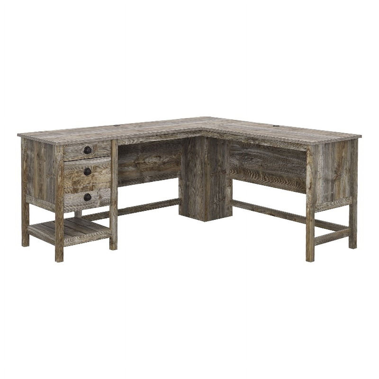Sauder Granite Trace ® LShaped Home Office Desk in Rustic Cedar