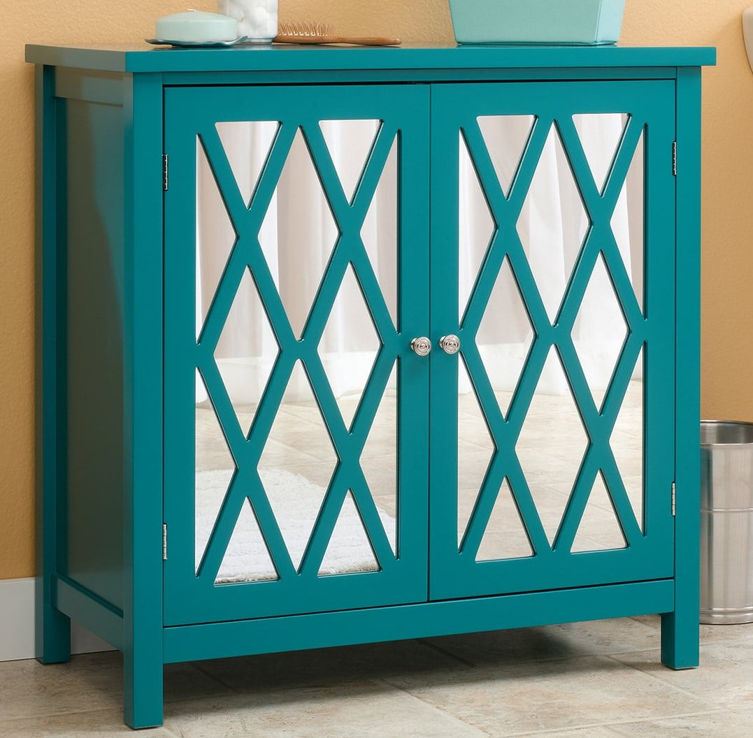 Sauder Harbor View Accent Storage Cabinet in Caribbean Blue