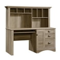 Sauder Harbor View Computer Desk W/hutch, Salt Oak Finish