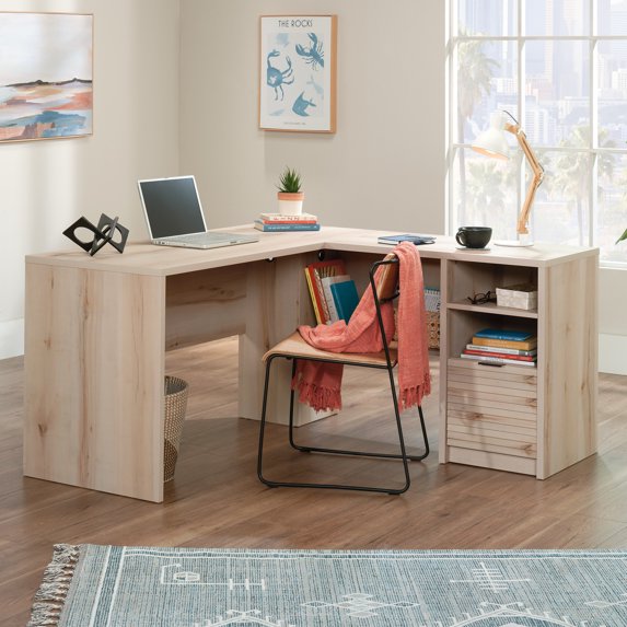 Sauder Harvey Park L-Shaped Home Office Desk in Pacific Maple, Pacific Maple Finish