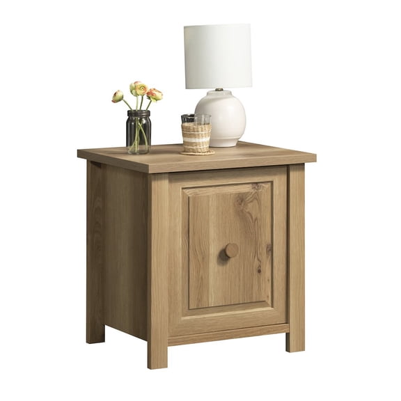 Sauder Hillmont Farm Engineered Wood Night Stand in Timber Oak Finish