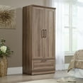 thumbnail image 1 of Sauder HomePlus 2-Door Bedroom Wardrobe Armoire, Salt Oak Finish, 1 of 13