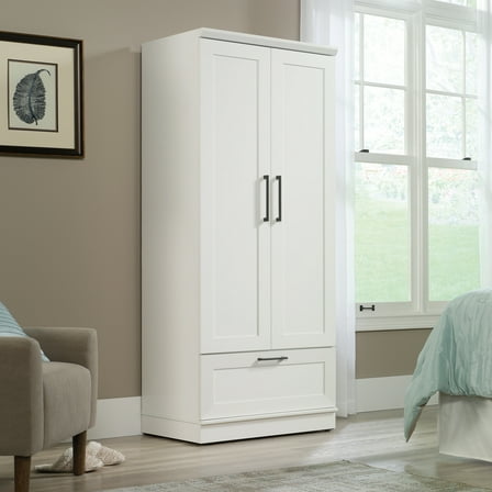 Sauder HomePlus Bedroom Wardrobe Armoire, Soft White Finish