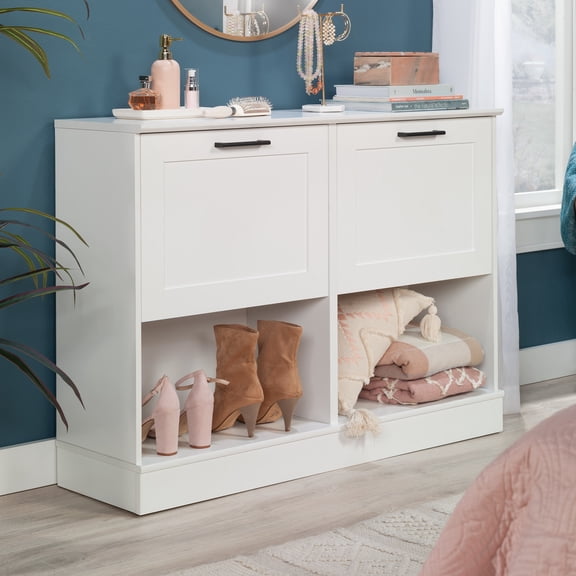 Sauder HomePlus Storage Shoe Cabinet White Finish