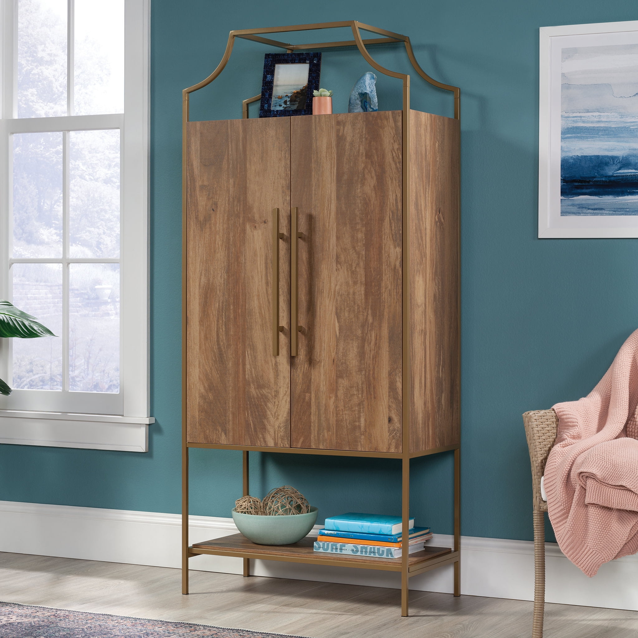 Sindoori Mango Brown Storage Cabinet with Adjustable Shelving