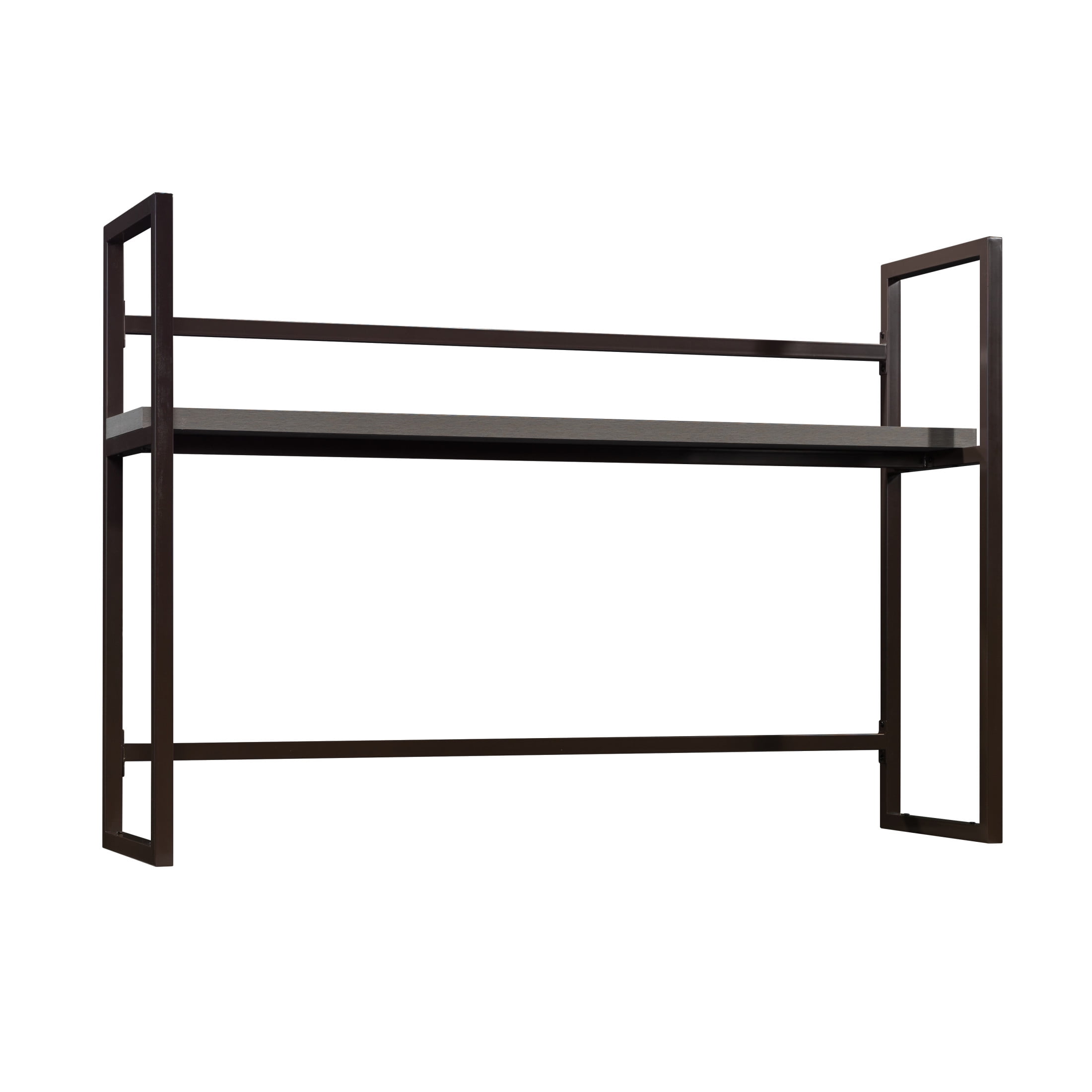 Mystic Oak Gray Wood Computer Hutch with Shelves