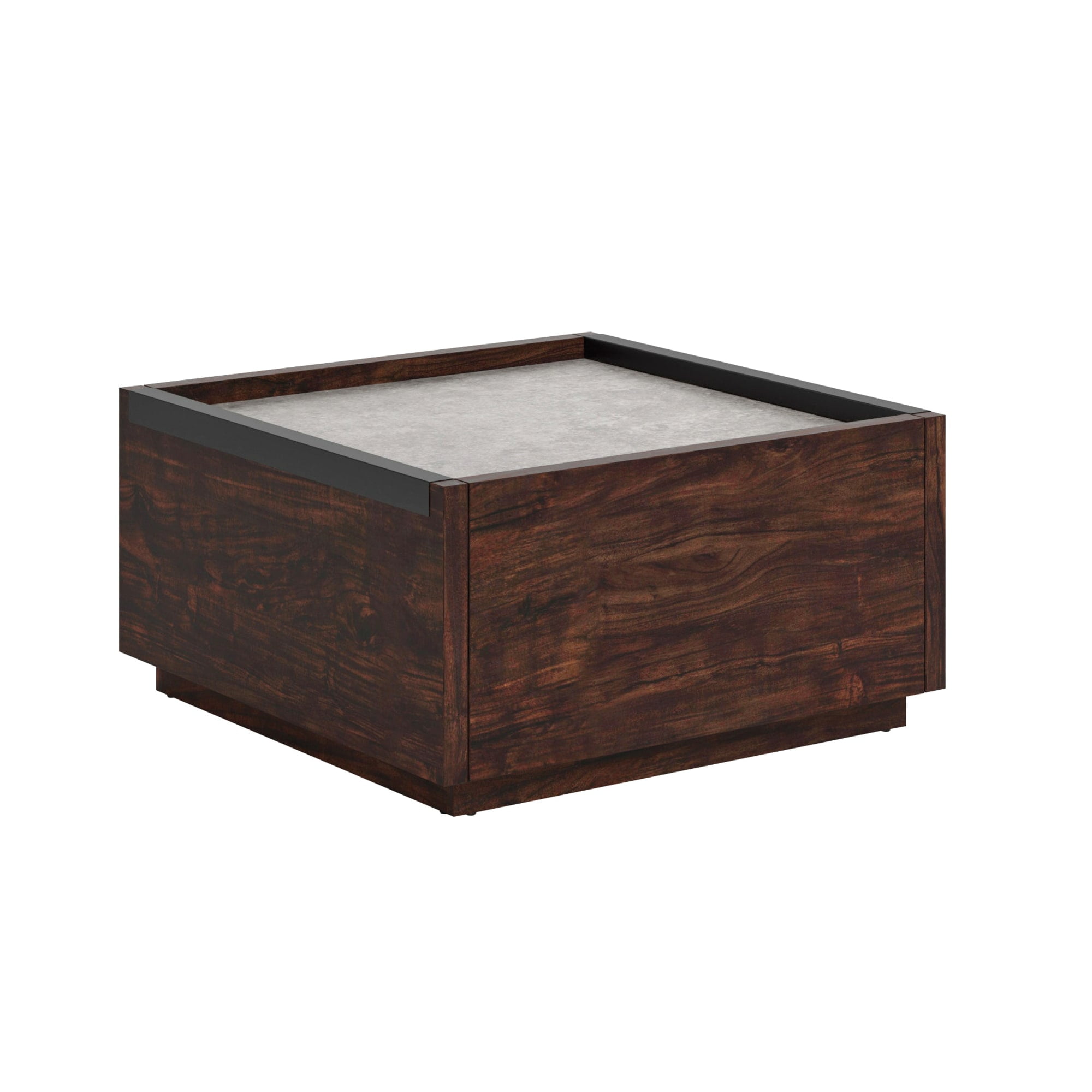 Manhattan Gate Square Rich Walnut Coffee Table with Storage