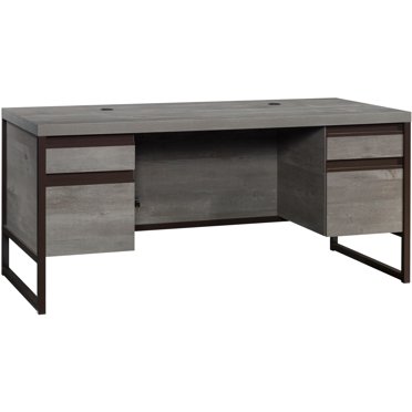 Sauder Manhattan Gate 32" W 2-Shelf Library Hutch In Mystic Oak - Office Bookcase Storage
