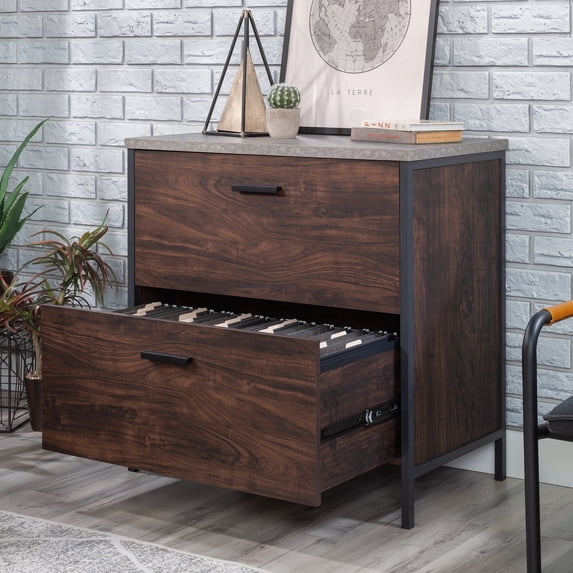 Sauder Market Commons 2-Drawer Lateral File Cabinet, Rich Walnut Finish