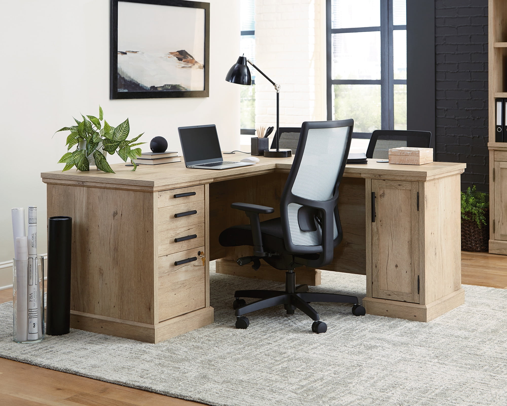 Sauder l 2024 shaped desk walmart