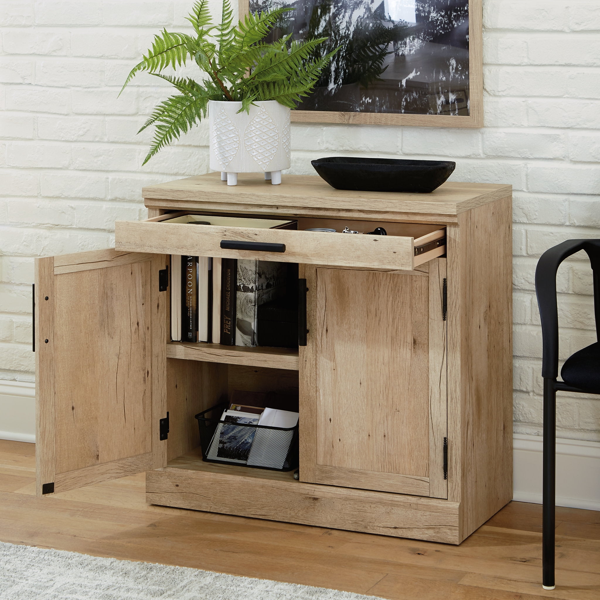 Prime Oak 2-Door Office Storage Cabinet with Adjustable Shelf