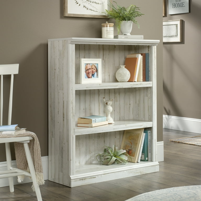 Sauder white plank bookcase deals