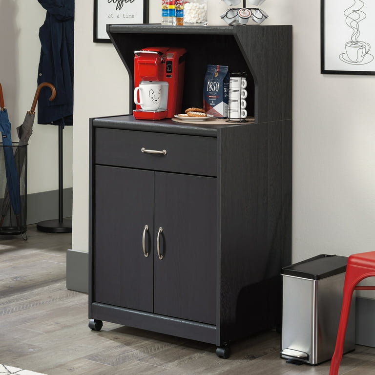 Sauder Microwave Kitchen Cart, Raven Oak Finish - Walmart.com