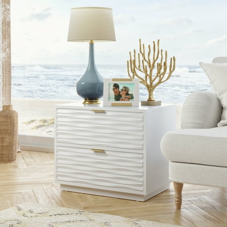 Sauder Morgan Main Engineered Wood Side Table in White Finish