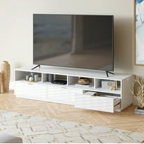 Sauder Morgan Main White 3-Drawer TV Credenza with Storage for TV's up to 80", White Finish
