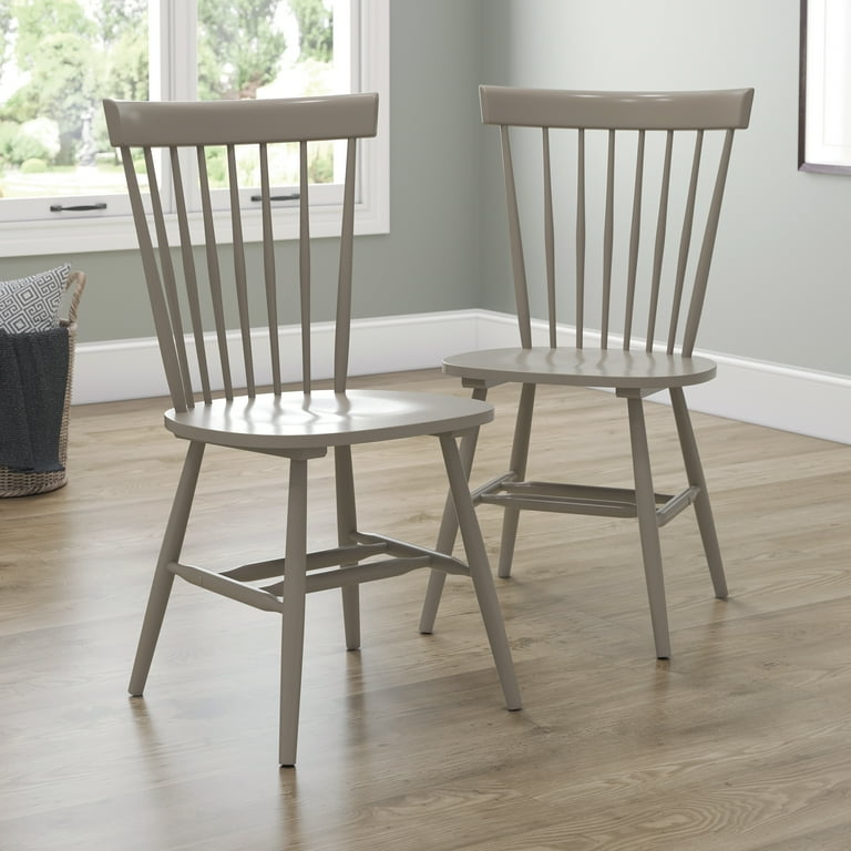 Sauder New Grange Modern Farmhouse Spindle Chairs Gray Finish