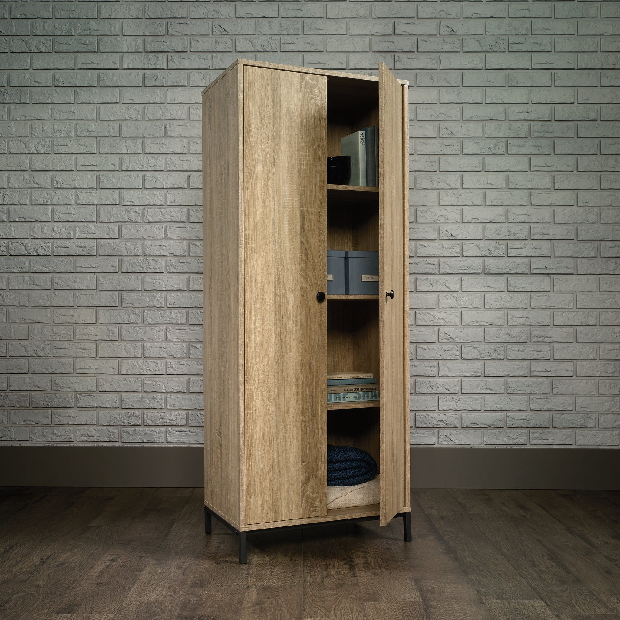 Charter Oak Tall Storage Cabinet with Adjustable Shelves