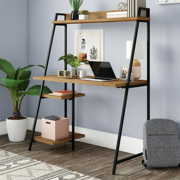 Sauder North Avenue Modern Computer Desk with Hutch for Office, Sindoori Mango Finish