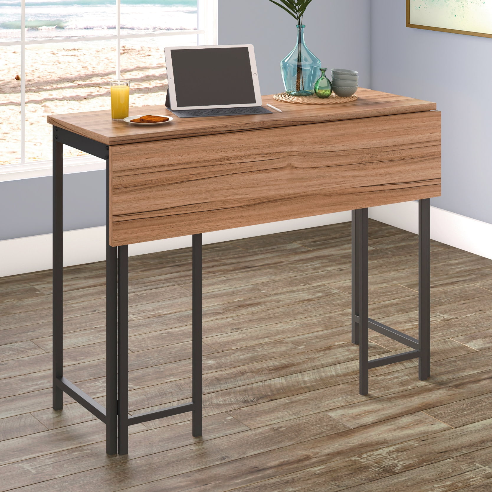 Sauder North Avenue Modern Drop Leaf Table, Sindoori Mango Finish