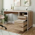thumbnail image 1 of Sauder Nova Loft Home Office Desk with Drawers, Kiln Acacia Finish, 1 of 9