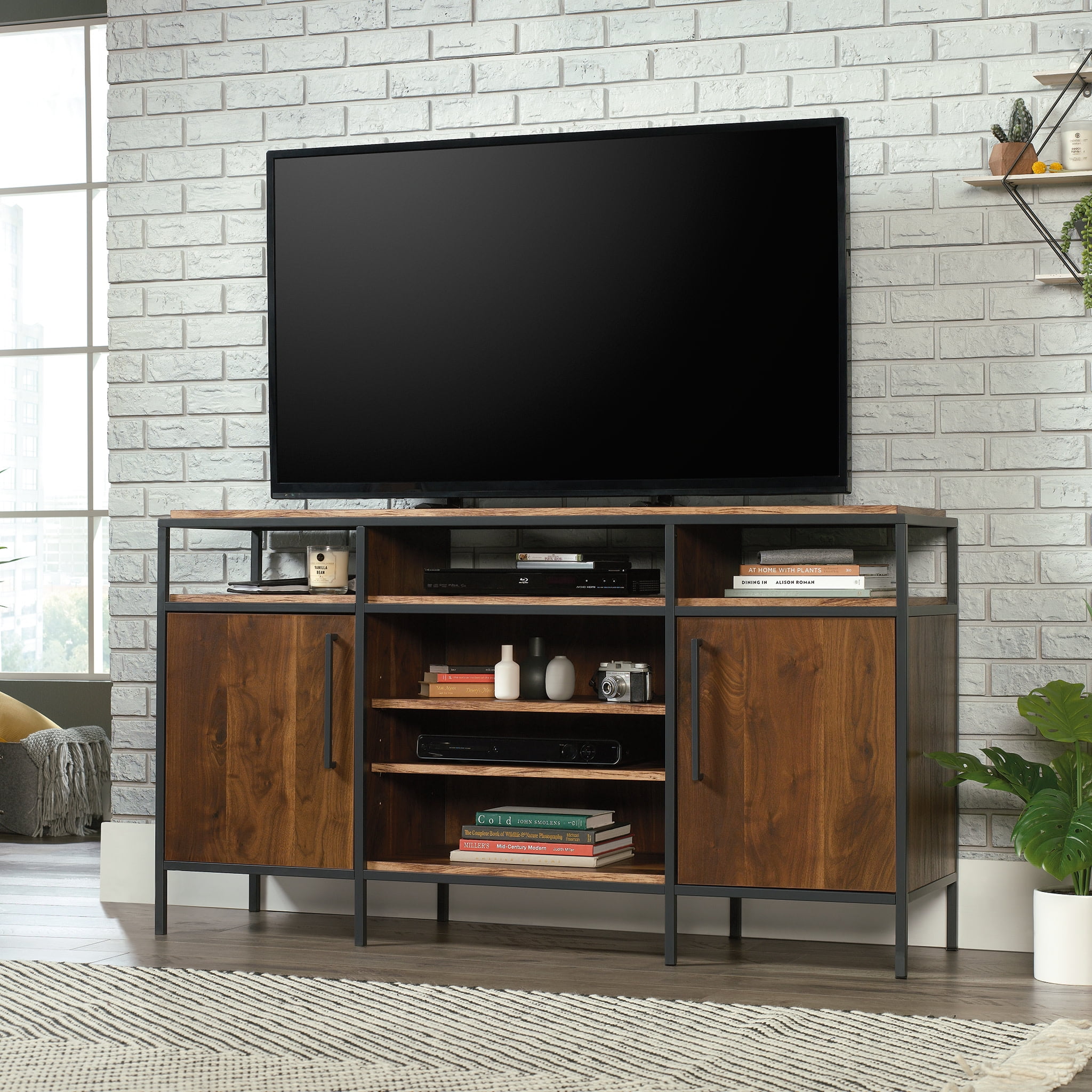 Sauder Nova Loft Credenza in Grand Walnut