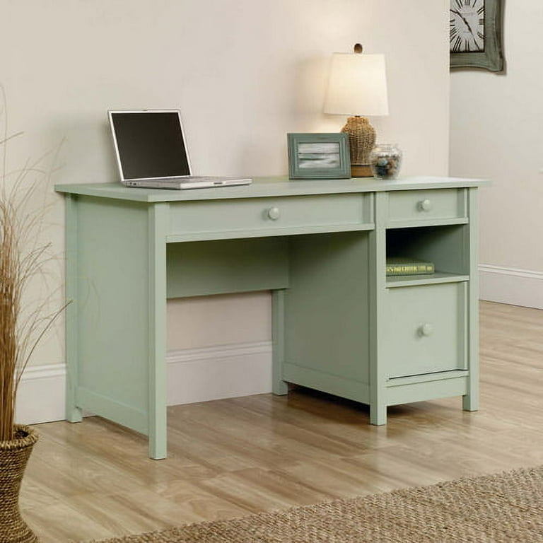 Green desk with hot sale drawers