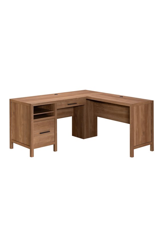 Pacific View L Desk Saddle Walnut finish