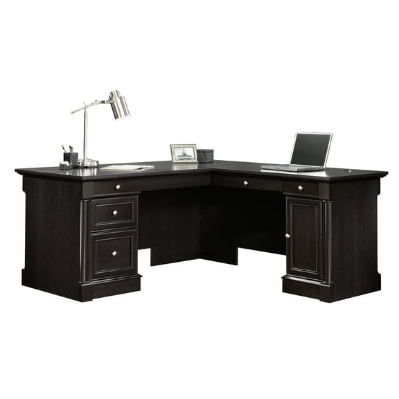 Sauder Palladia Engineered Wood L-Shaped Computer Desk in Wind Oak