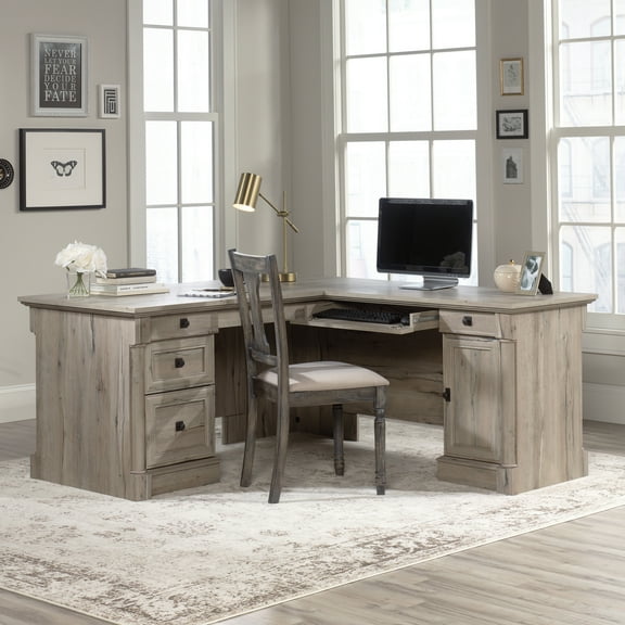 Sauder Palladia L-Shaped Computer Desk, Split Oak Finish