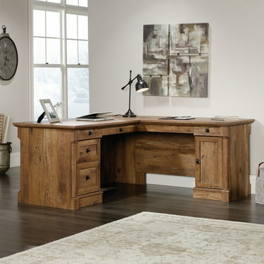 Sauder Palladia L-Shaped Computer Desk, Vintage Oak Finish
