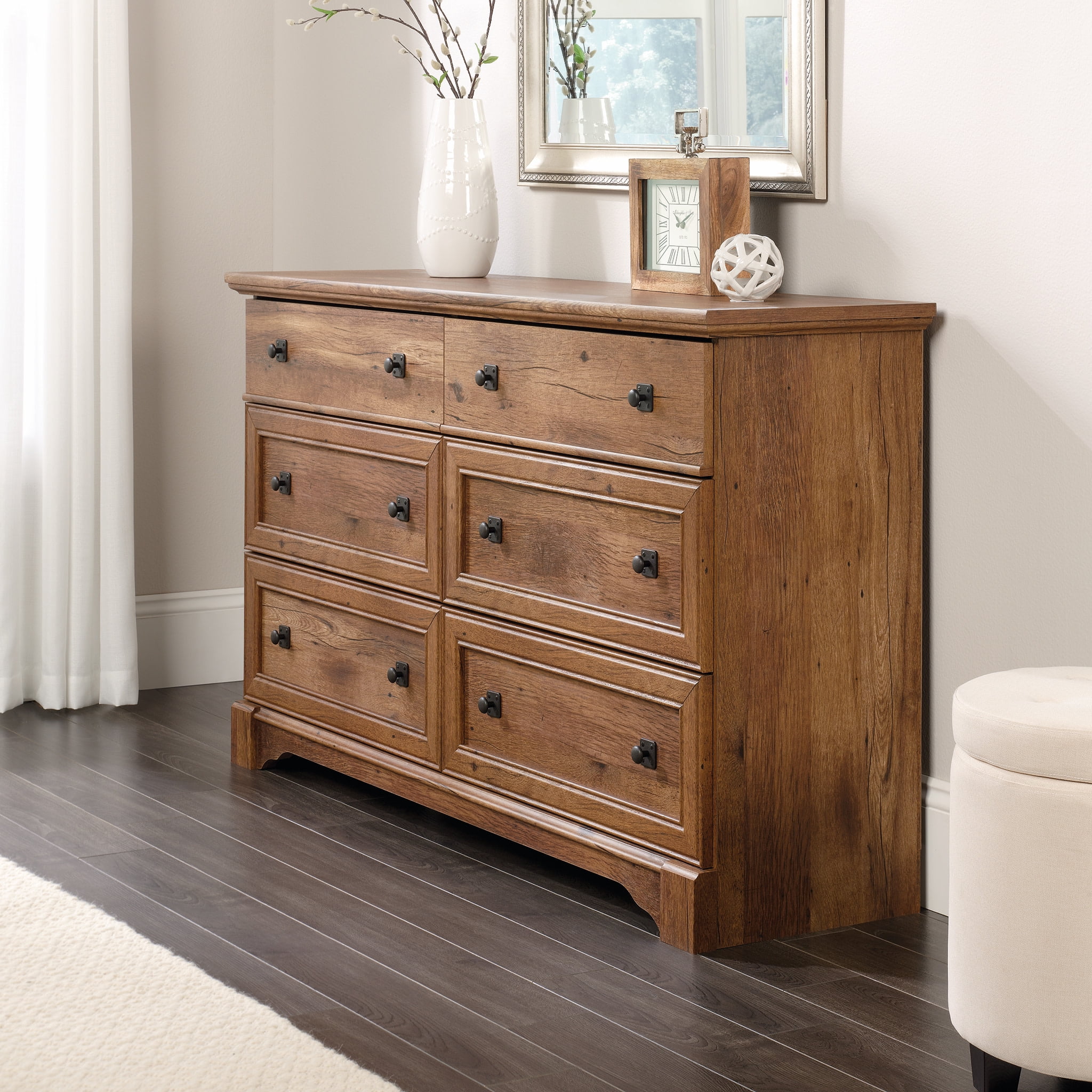 Vintage Oak Double Dresser with Extra Deep Drawers